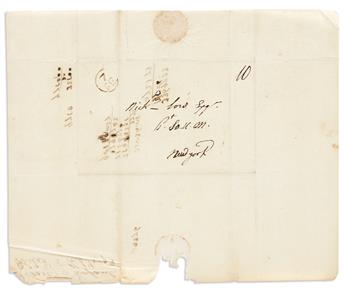 LENFANT, PIERRE CHARLES. Autograph Document Signed, P. Charles LEnfant, ordering the Treasurer of the Manufacture Society [Societ